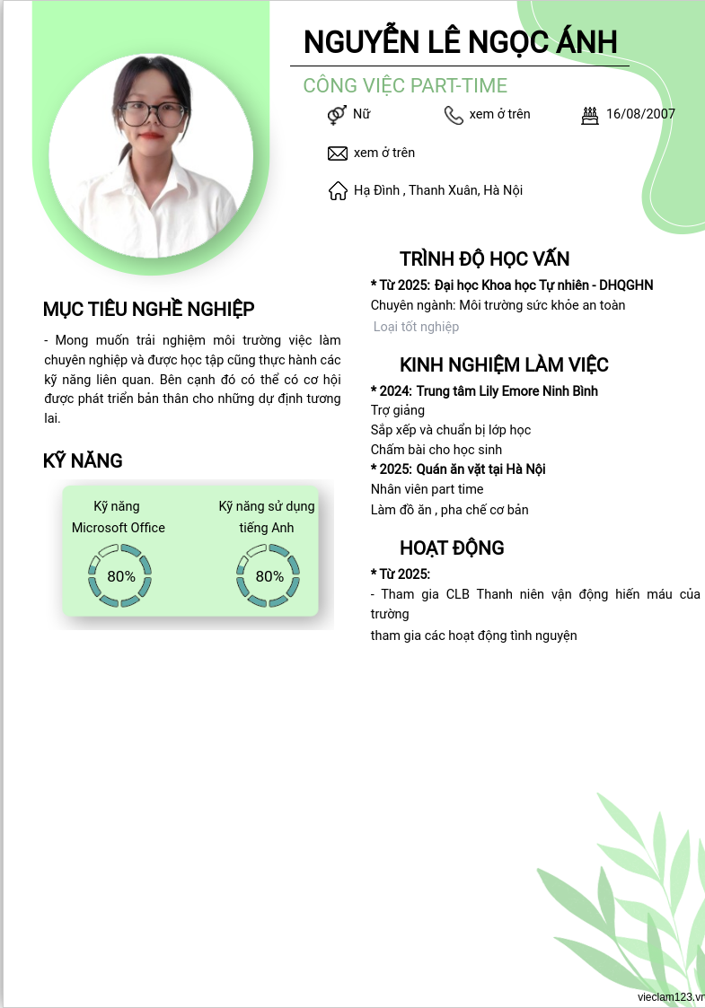 ảnh cv