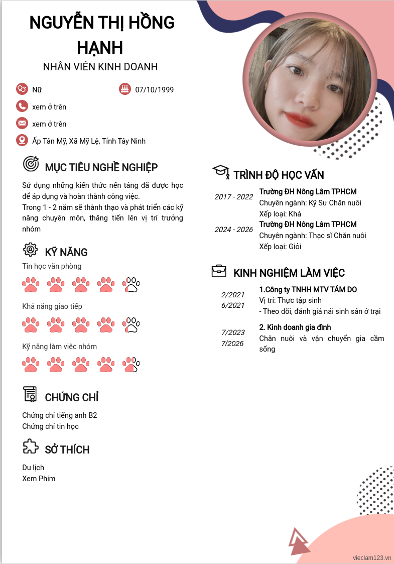 ảnh cv