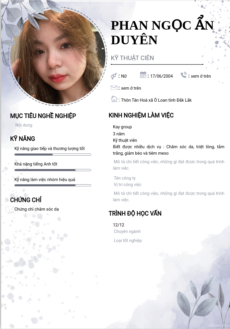 ảnh cv