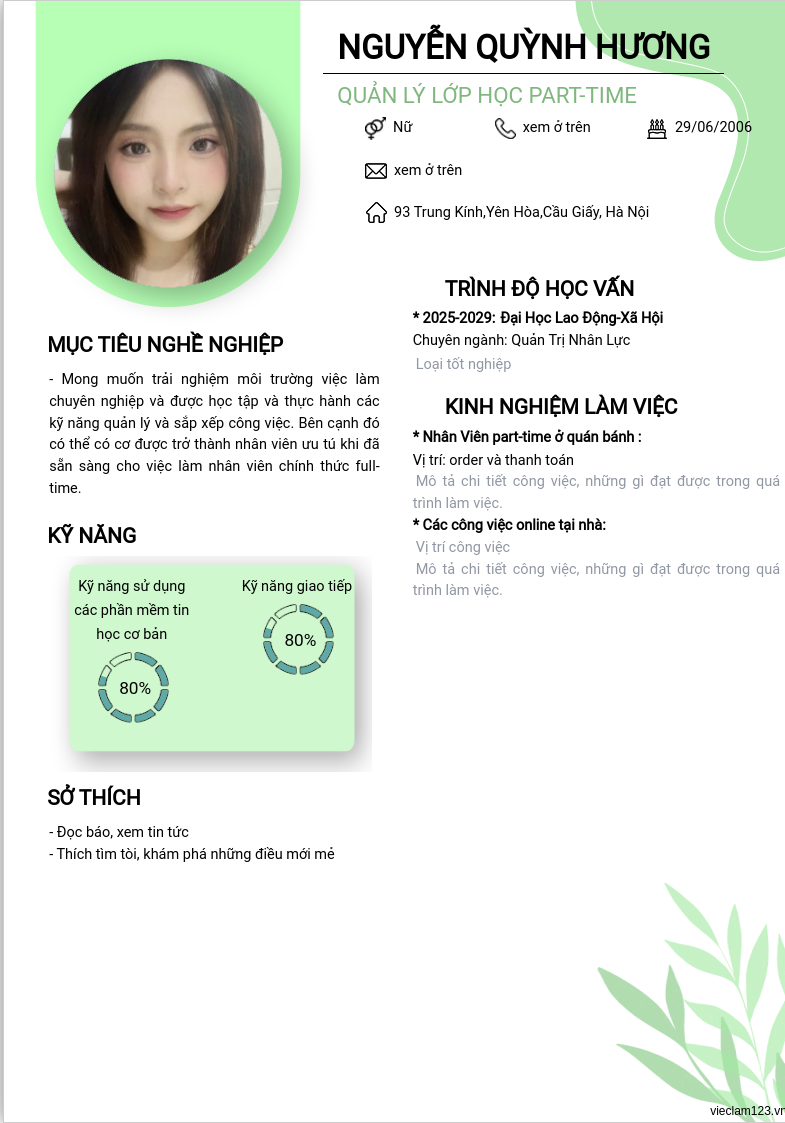 ảnh cv