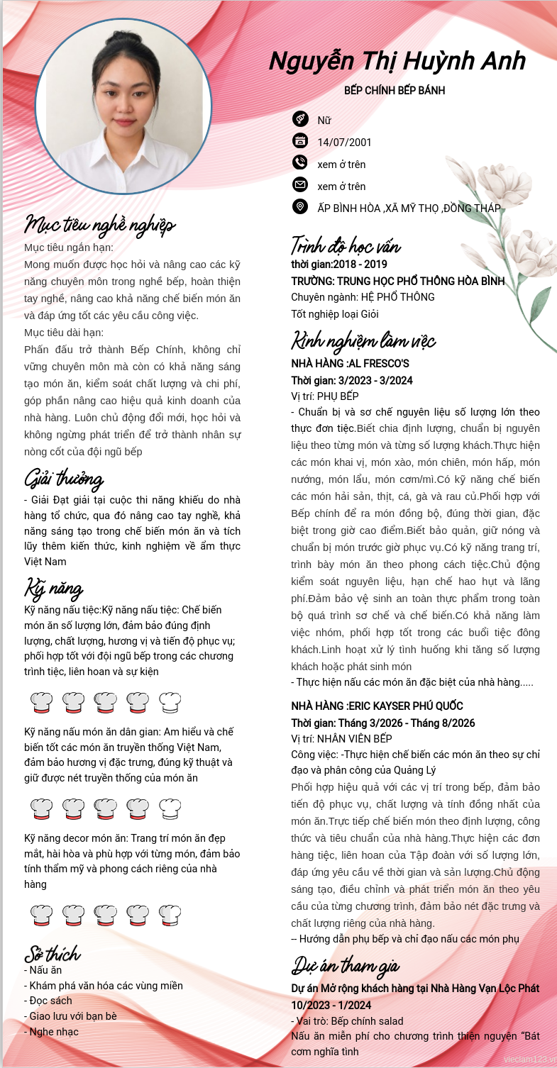 ảnh cv