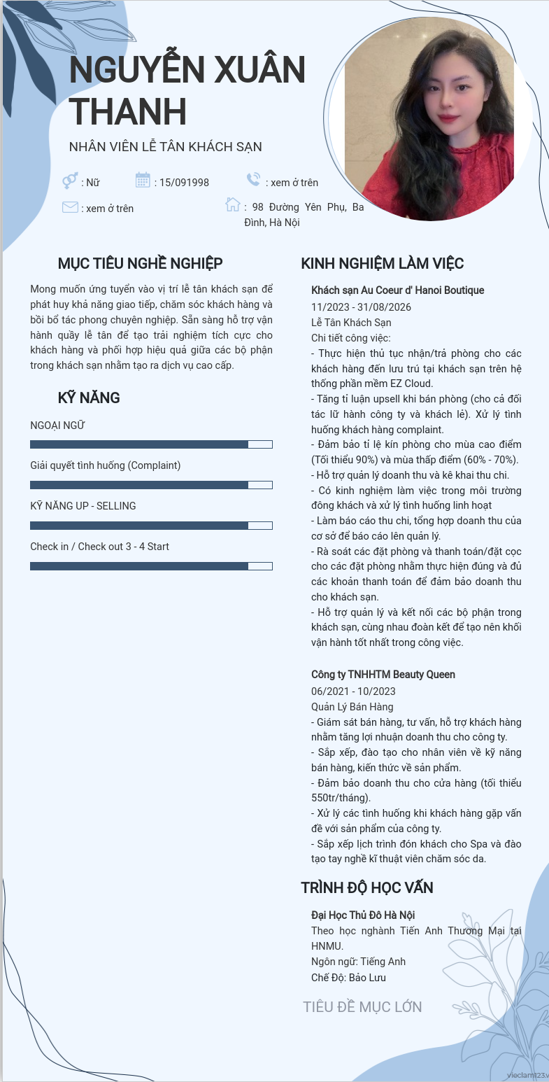 ảnh cv