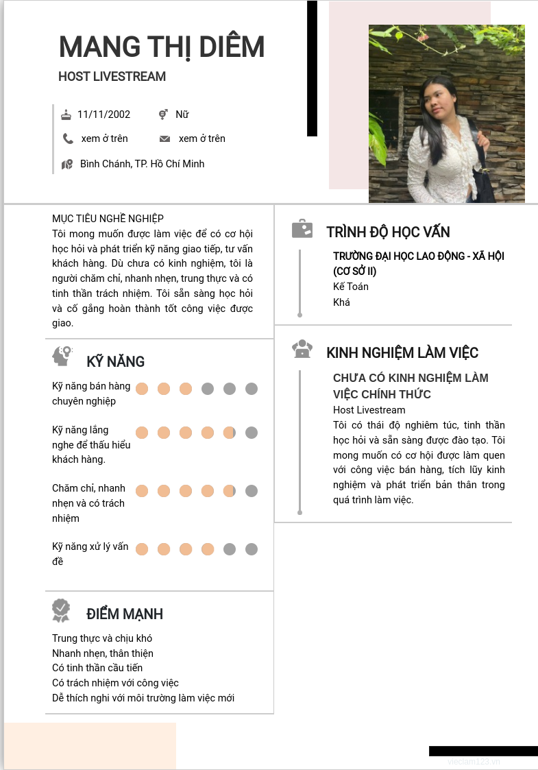 ảnh cv