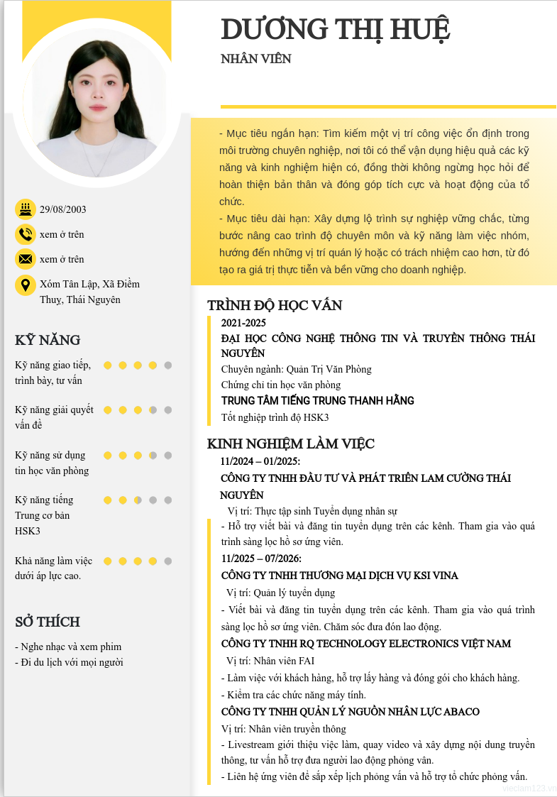 ảnh cv