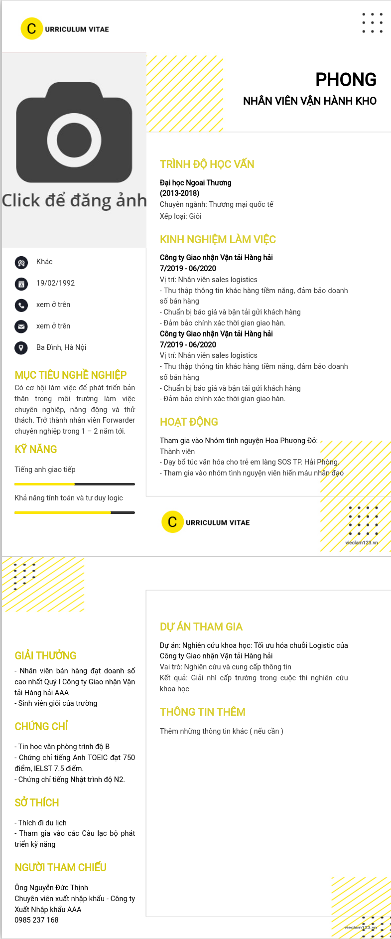 ảnh cv