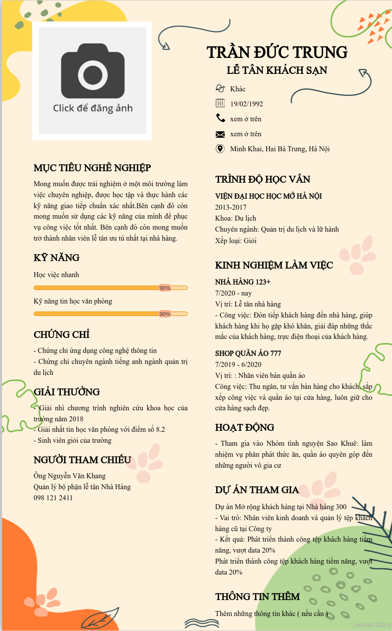 ảnh cv