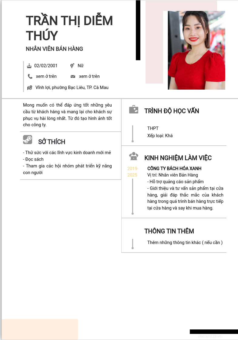 ảnh cv