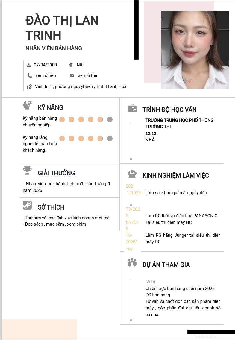 ảnh cv
