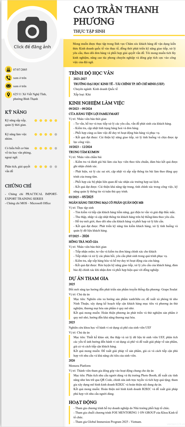 ảnh cv