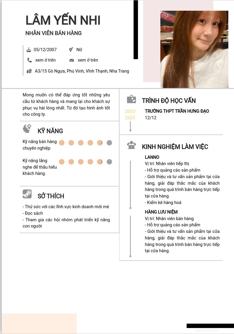 ảnh cv