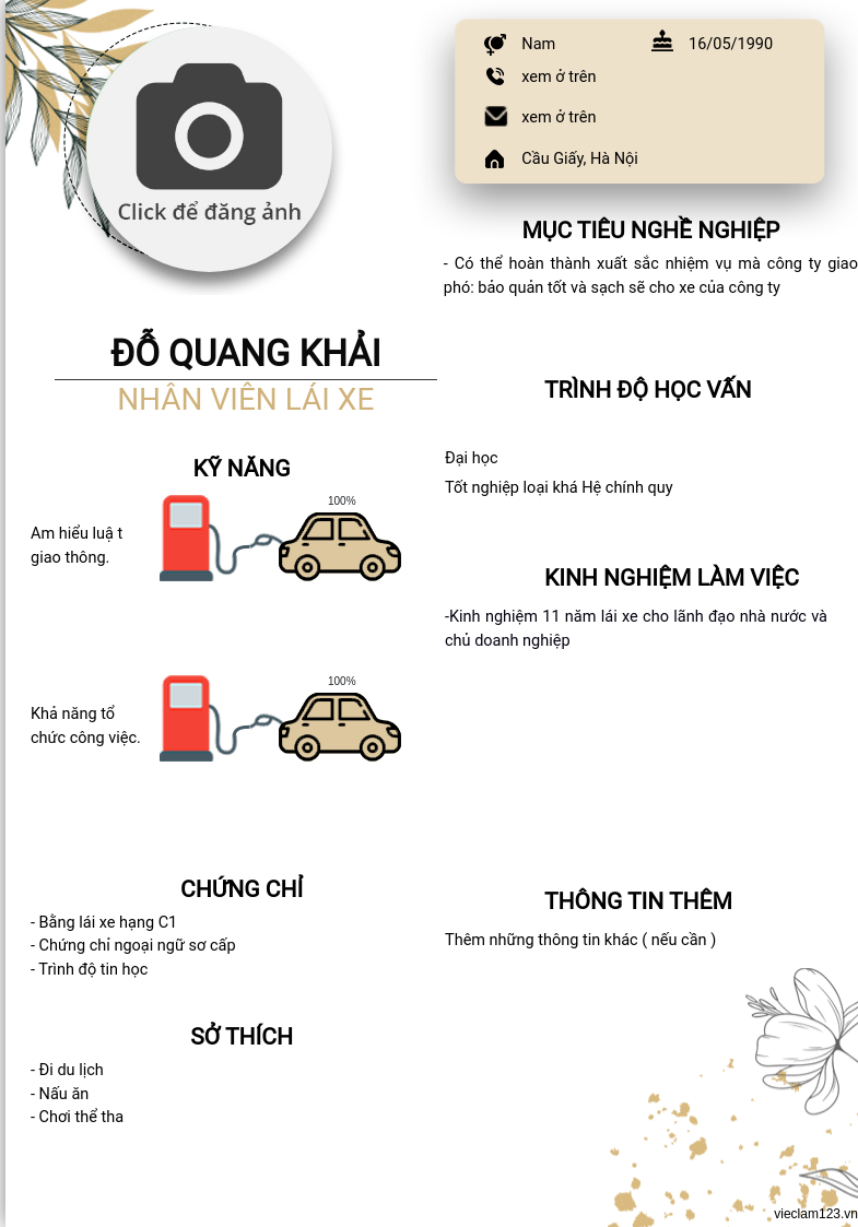 ảnh cv