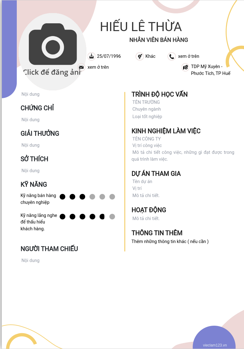 ảnh cv