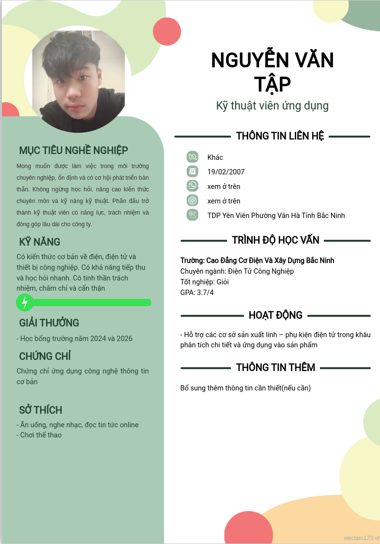 ảnh cv