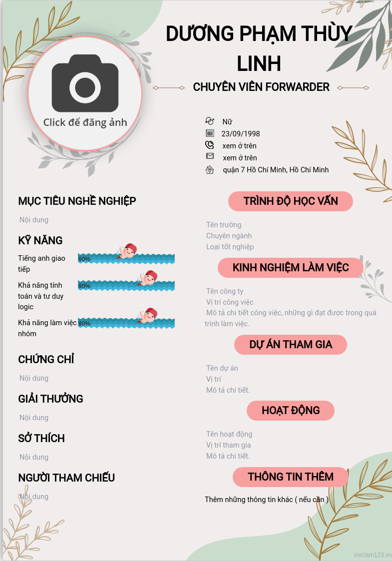 ảnh cv